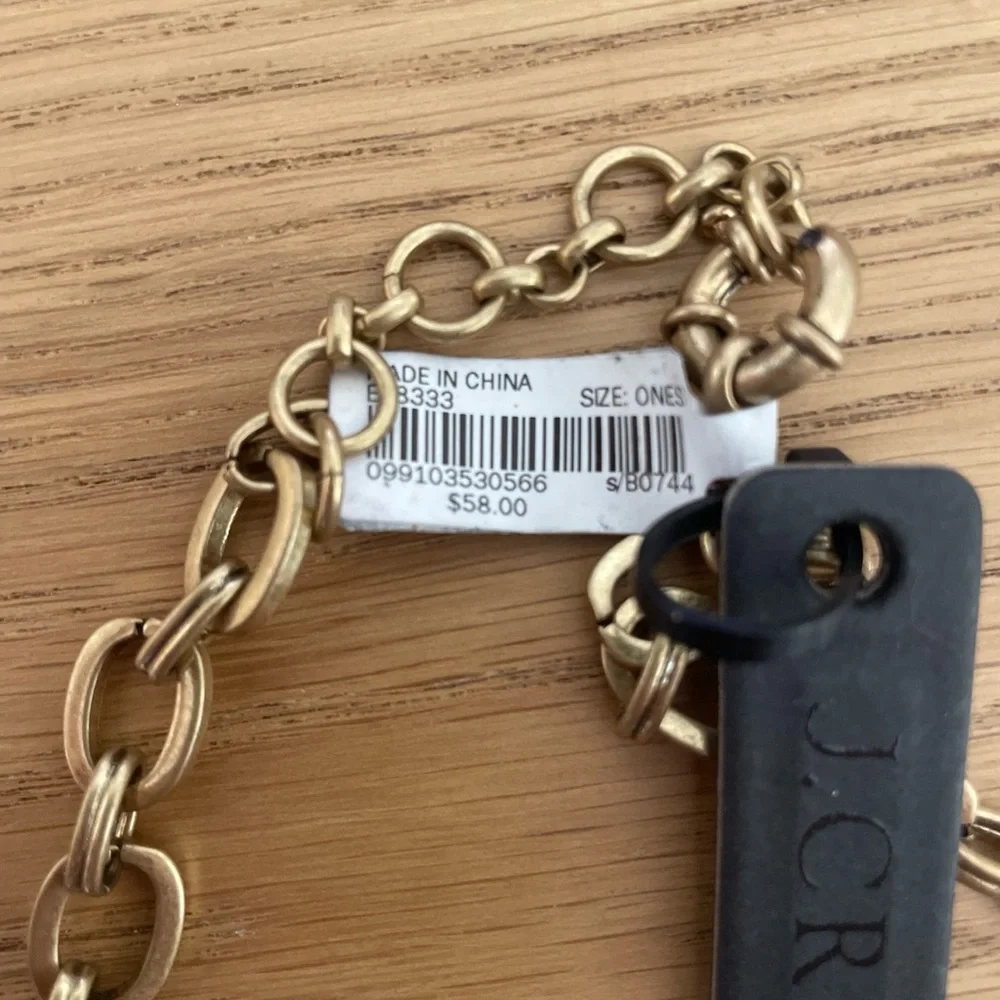 J.Crew NWT Gold Tone Crystal Statement Necklace Rhinestone Bib $58 - Picture 3 of 6